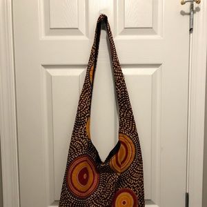 Fabric cross body purse market bag